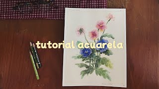 Tips para acuarela pintando una ilustración botánica paso a paso [upl. by Kcirrez642]