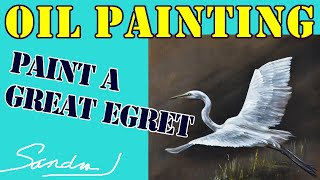 Paint A Great Egret  Fast Motion Demo  Bird Oil Painting on Clay Paint  Techniques Tutorial [upl. by Eillit]