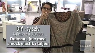 DIY  sy selv Minikrea 70050 dolman kjole med smock elastik i taljen [upl. by Grimonia]