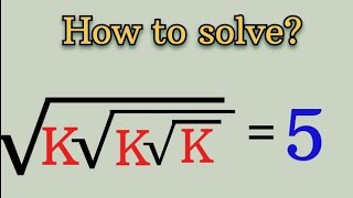 Radical Challenge  Can you find the value of K Algebra  Math Olympiad [upl. by Notsgnal]