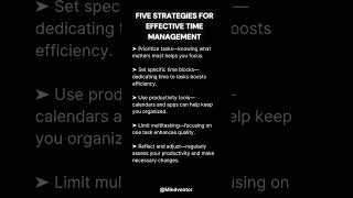 Five Strategies for Effective Time Management timemanagement productivityhacks shorts [upl. by Ahsilrae79]