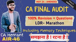 CA Final Audit New Course Marathon  Full Audit revision  May 24 [upl. by Anilok286]