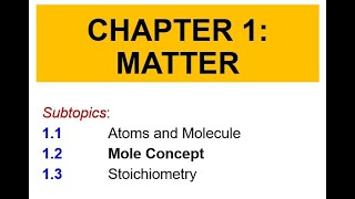 Matriculation Chemistry Lecture Subtopic 12 Semester 1 Part 1 [upl. by Warder]