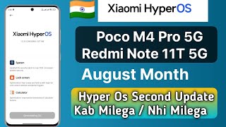 Poco M4 Pro 5GRedmi Note 11T 5g Hyper Os new update  New Update kab milega  EOS [upl. by Kcinemod]