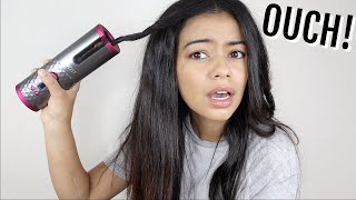 TESTING THE WORLDS FIRST CORDLESS AUTOMATIC HAIR CURLER  HONEST OPINION [upl. by Abixah]