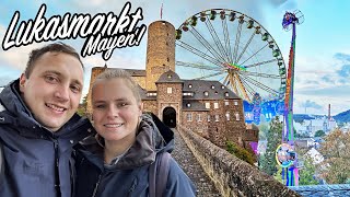 Lukasmarkt Kirmes in EINZIGARTIGER Location 🤯  Vlog vom Lukasmarkt in Mayen 2023 [upl. by Pip687]