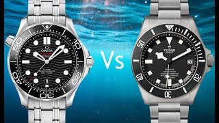 BATTLE OF THE DIVERS Omega Seamaster 300m 2018 VS Tudor Pelagos [upl. by Annahsirhc]