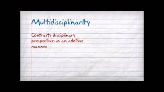 Multidisciplinary Interdisciplinary and Transdisciplinary [upl. by Rednirah]