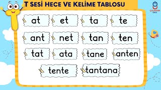 T Sesi Hece ve Kelime Tablosu  T Sesini Öğreniyorum  Yeni Müfredat Okuma Yazma Öğretimi [upl. by Lyndon357]