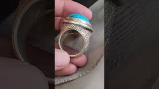 Available for sale v good quality original fairoza beautiful handmade silver Ring [upl. by Accebar]