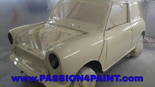 Classic Austin Mini Repaint  Respray And Iwata W400 vs W400 Bellaria Comparison [upl. by Anitnegra]