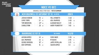 New Bradwell CC Saturday 1st XI v Bugbrooke CC 1st XI [upl. by Yemane]