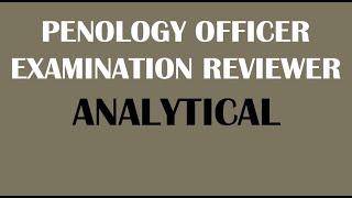 PENOLOGY OFFICER EXAMINATION REVIEWER ANALYTICAL 2022 [upl. by Notseh224]