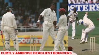 Curtly Ambrose 10 Dangerous Bouncer In Cricket History Ever  Legend Curtly Ambrose [upl. by Nodnol]