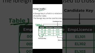 FOREIGN KEY in DBMS foreignkey keys dbms [upl. by Wira]