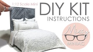 LOOK AT THIS A gorgeous 112 scale miniature modern farmhouse bed DIY Kit  SO EASY to assemble [upl. by Artkele4]