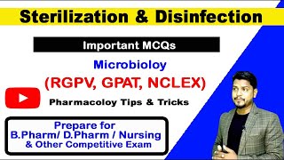 MCQs on Sterilization and Disinfection  Important MCQ for B Pharm and D Pharm  University exams [upl. by Otrepur]