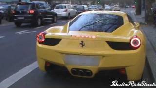 Yellow Ferrari 458 Italia  Start Up Revs HARD Acceleration [upl. by Gurl]