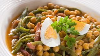 Receta de garbanzos con judías verdes  Karlos Arguiñano [upl. by Kevyn706]