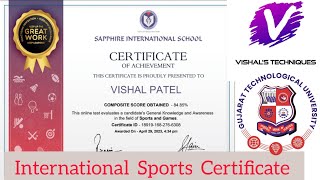 International Sports Certificate  General knowledge amp Awareness on Sports  Done Fast GTU 100 Point [upl. by Dominik975]