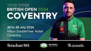 IPA Pool Tour 3 UK Open 2024  Coventry  Main Table  DAY 1 [upl. by Mak308]