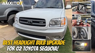 Best 9003H4 Headlight Bulb Upgrade For 0107 Toyota Sequoia  AUXITO LED [upl. by Eirac904]