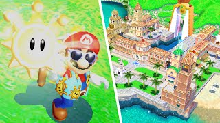 Super Mario Sunshine  Delfino Plaza amp Airstrip  All Shine Sprites amp Blue Coins 100 Walkthrough [upl. by Nesyt]