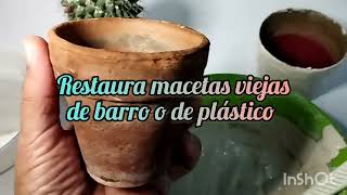 Cómo restaurar y pintar macetas de barro fácil y rápido 🖌️💚🌵♻️ [upl. by Elwood220]