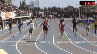 2016 TF  CIFss FINALS Div 4  Girls 100 Meters [upl. by Alleroif]