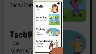 Learn Basic German Greetings and farewellHalloGuten TagTschüßAuf Wiedersehen languagelearning [upl. by Thun]