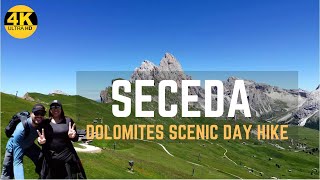 4K The Most Scenic Hike in Dolomites  Ortisei to Seceda  Scenic Cable Car  Hike  Italy [upl. by Eillod]