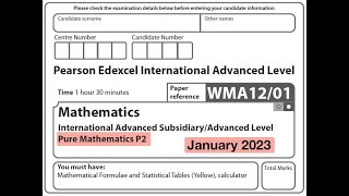 Edexcel IAL Maths  P2  January 2023 [upl. by Margaux]