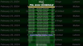 PSL 2024 Schedule  PSL Schedule 2024 PSL Schedule psl psl2024 pslschedule babarazam [upl. by Gittel136]