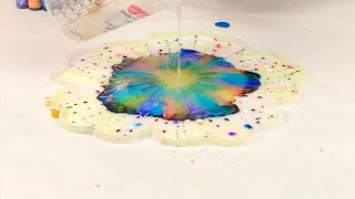 RAINBOW Alcohol Ink and Resin Flower Bowl [upl. by Helman]