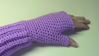 Haken  tutorial 148 polswarmers  fingerless gloves [upl. by Gerard]