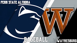 Penn State Altoona Baseball vs Waynesburg 32624 [upl. by Ydnelg]