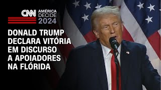 Donald Trump declara vitória em discurso a apoiadores na Flórida  AMÉRICA DECIDE [upl. by Kary]