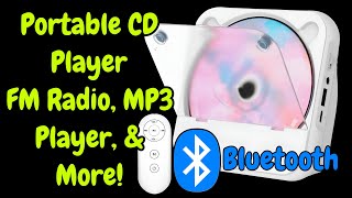 Lehwey Portable CD Player with Bluetooth Review – 8in1 Features [upl. by Etnaihc]