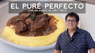 COMO PREPARAR UN PURÉ DE PAPA PERFECTO Y UN ASADO AL VINO TINTO  ALEXANDER QUESQUÉN  ACOMERPE [upl. by Notgnirrab]