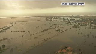 Inondations dans les PyrénéesOrientales vues du ciel [upl. by Sitarski]