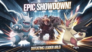 Epic Showdown Defeating Leader Arlo with Rhyperior amp Goodra in Pokémon GO [upl. by Inatirb]