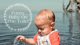 Funny Baby  Baby Pooping On The Toilet  Funny Videos [upl. by Ocsicnarf]