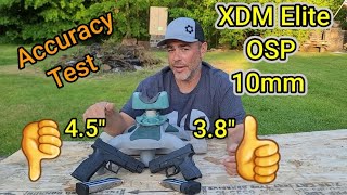 XDM Elite OSP 10mm 38quot vs 45quot Accuracy Testing With surprising results [upl. by Husha]