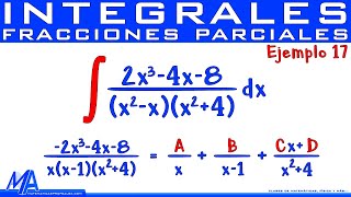 Integración por fracciones parciales  Ejemplo 17 Factores Cuadráticos diferentes [upl. by Sakram]