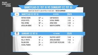 Banstead CC 1st XI v Sunbury CC 1st XI [upl. by Haidebej566]