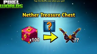 OPENING 100 NETHER CRYSTAL CHESTS Got Legendary  Pixel Worlds [upl. by Aneez]