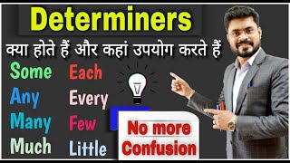 Determiners in English Grammar Some Any No Little Many Few Each Every Much [upl. by Fiann]