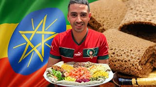 TRYING ETHIOPIAN FOOD FOR THE FIRST TIME [upl. by Sonni]