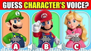 Guess The Super 🍄Mario Brothers Characters By Their Voice🎙️  Luigi Bowser Princess Peach Toad [upl. by Johanna]