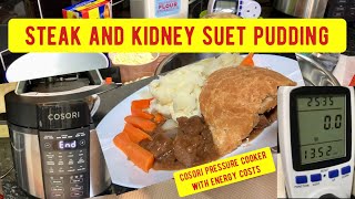 Steak and kidney suet pudding in the pressure cooker 2 hrs to cook [upl. by Hameerak]